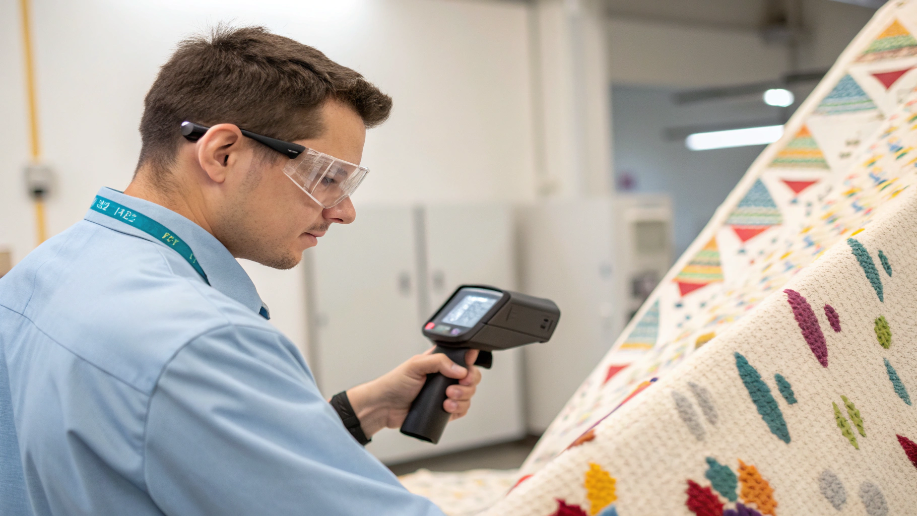 Handheld Raman spectroscopy device screening unknown material in protective container