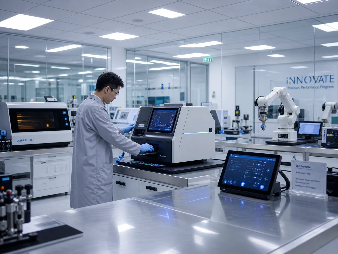Process analytical technology equipment in cleanroom laboratory