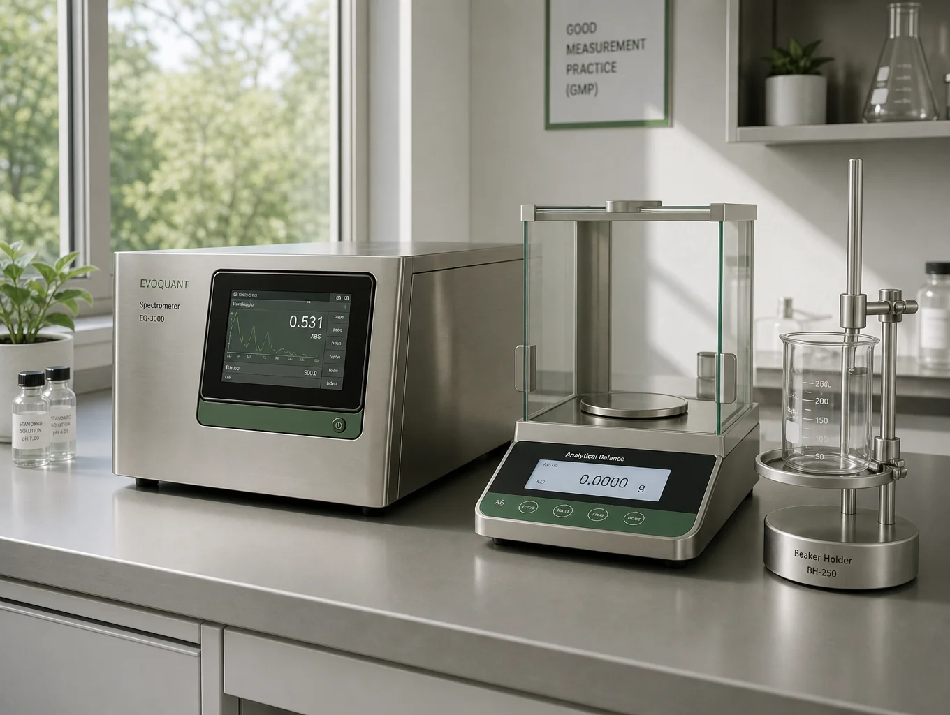 Spectroscopic raw material identification laboratory setup
