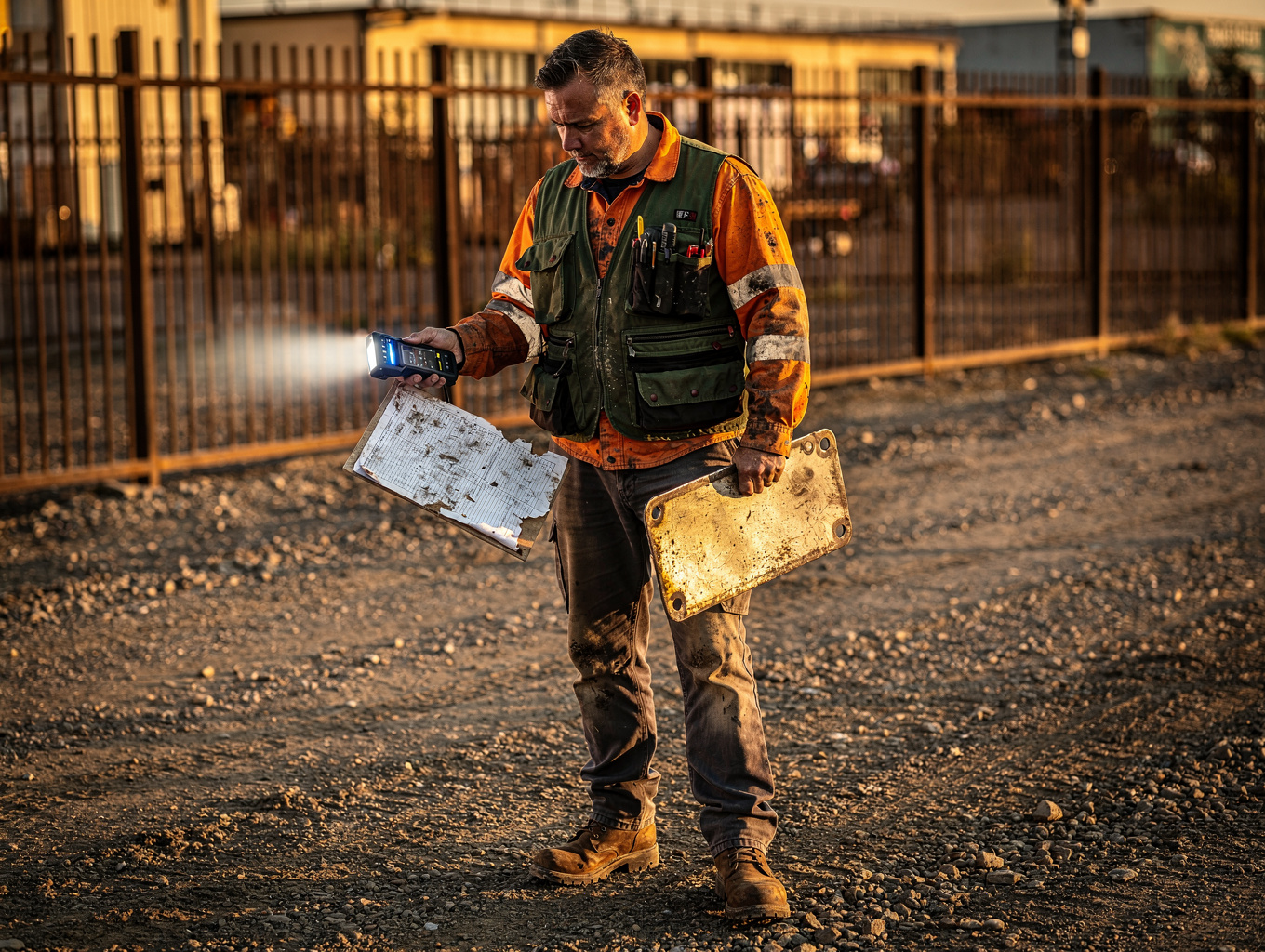 Field safety and security testing equipment in use